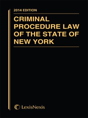 cover image of Criminal Procedure Law of the State of New York